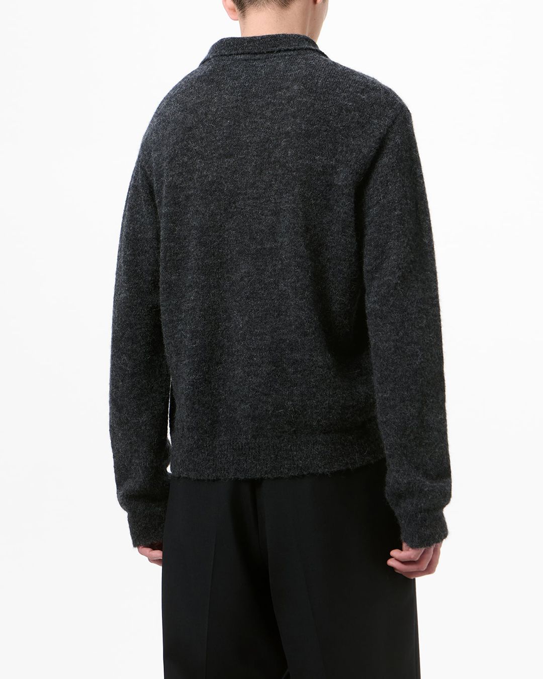 EVENING POLO  Charcoal Melange Fuzzy Alpaca