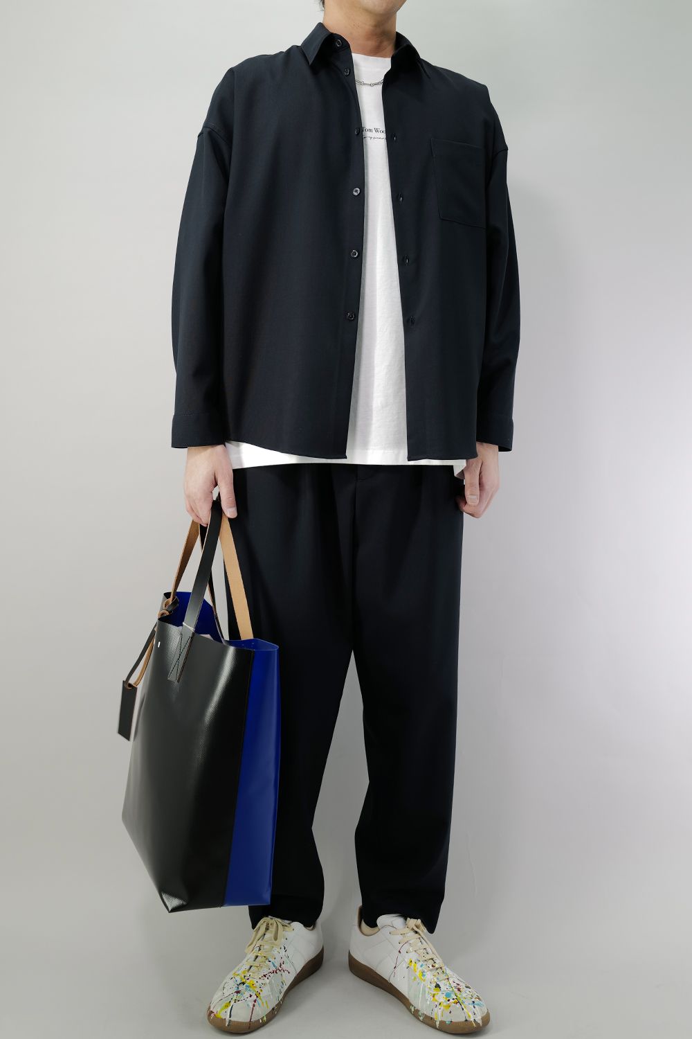 MARNI - 【ラスト1点Size46】TROPICAL WOOL SHIRT BlueBlack | River