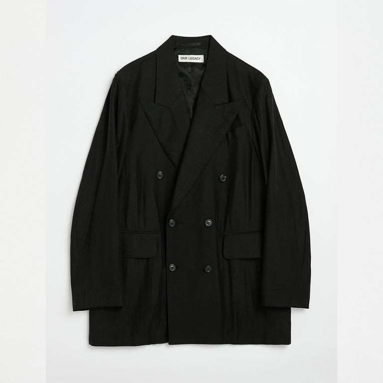 OUR LEGACY - SHARP DB BLAZER Black Experienced Viscose | River
