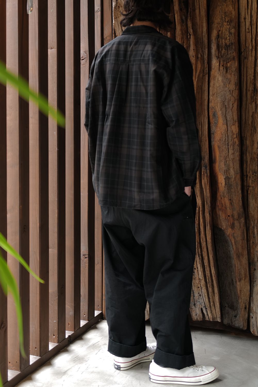 OUR LEGACY 【BORROWED SHIRT Black Sheer Shadow Check】