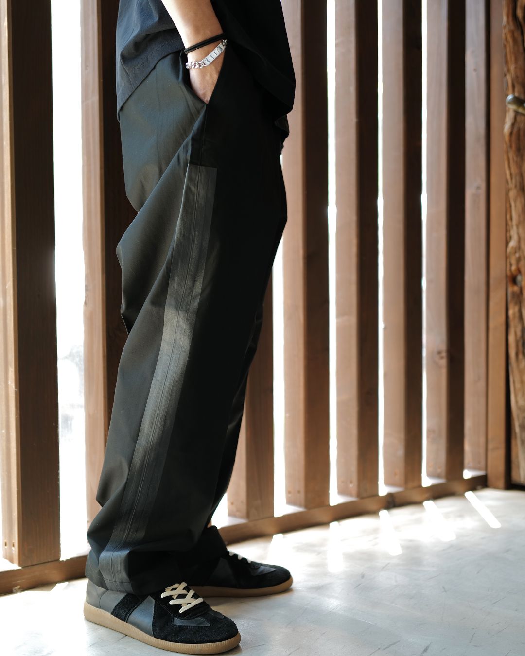 LINE CHINO PANTS (TYPE-XF)  [BLACK]