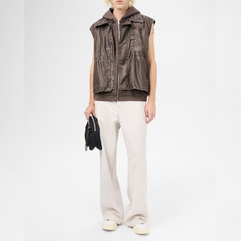 OUR LEGACY - FIRM VEST Brown Wash Out Nylon | River