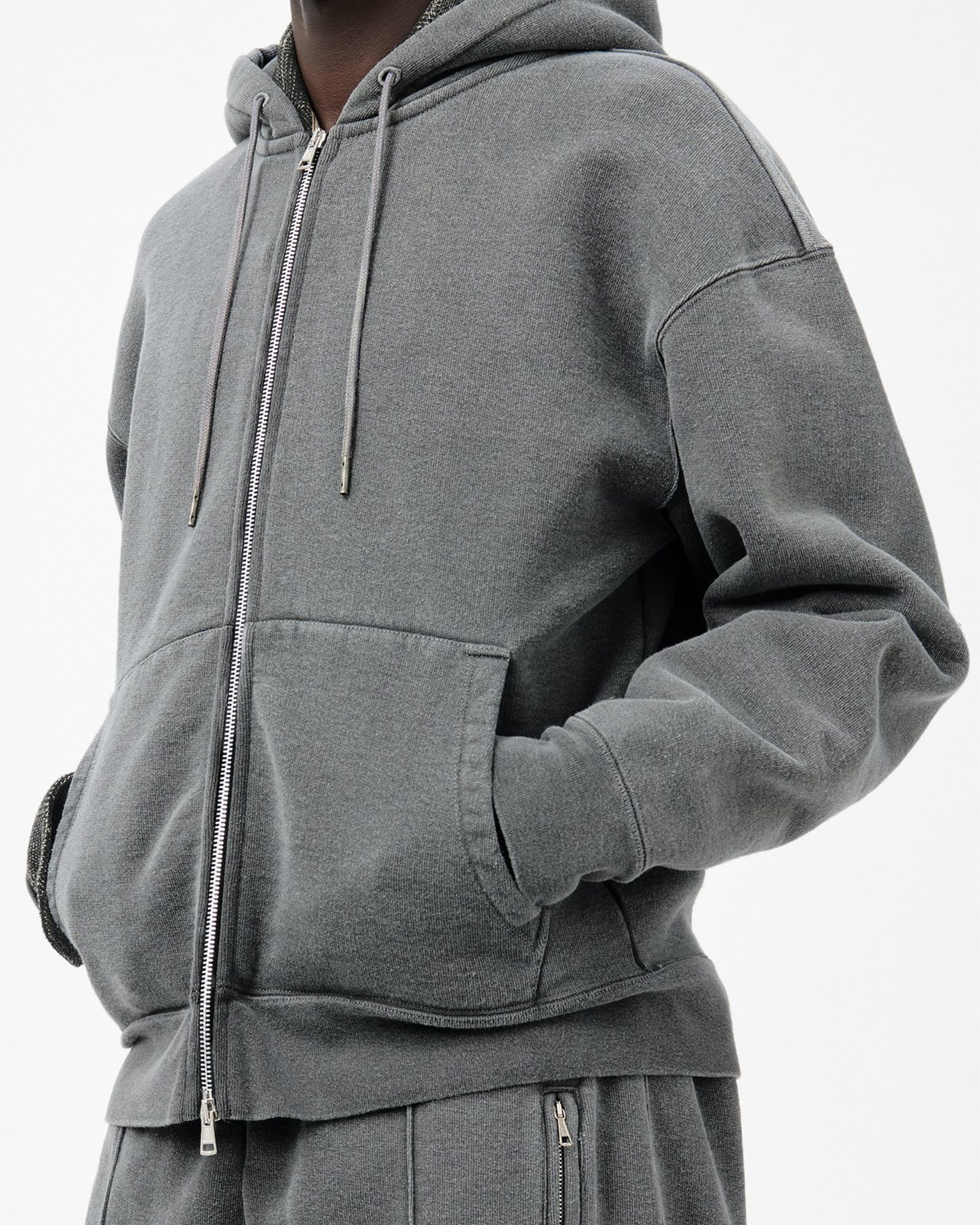 RASCAL HOOD   Worn Black Hefty Fleece