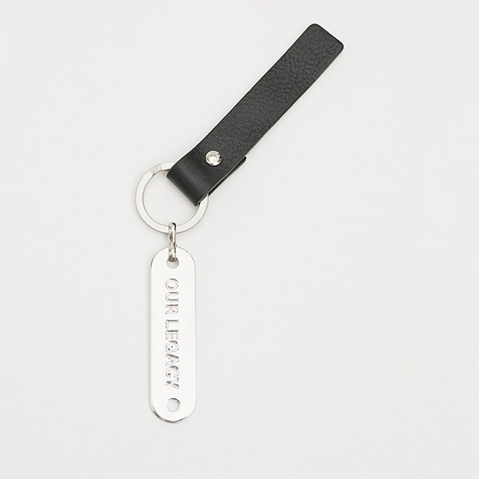 OUR LEGACY - RING KEYRING Grizzly Black Leather | River