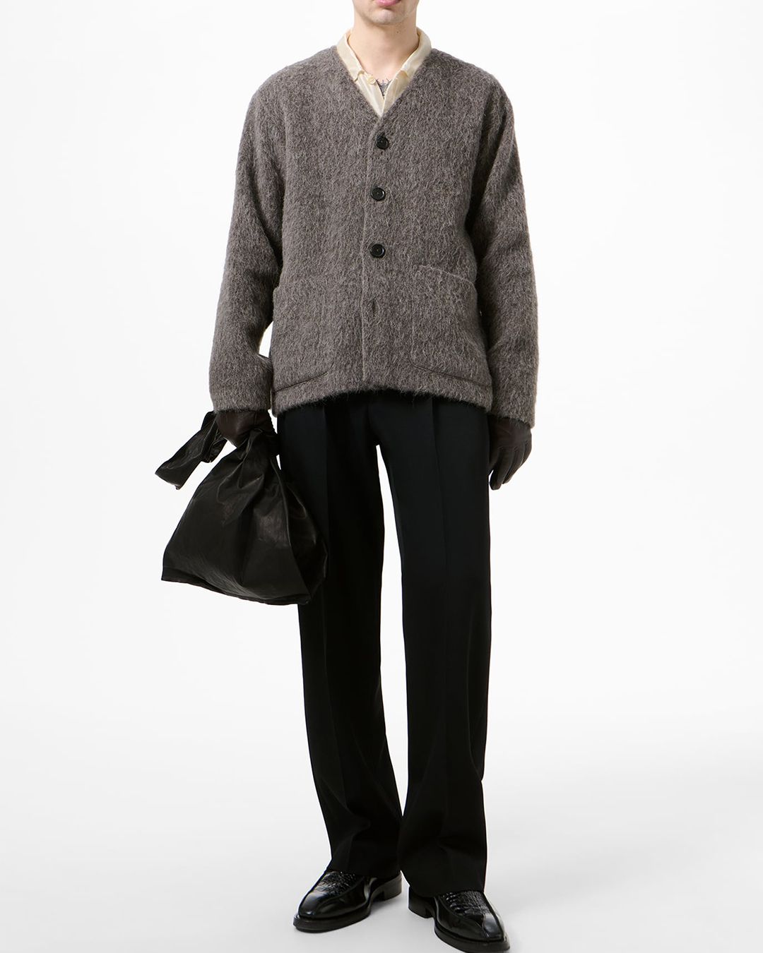 CARDIGAN Mole Grey Hairy Wool
