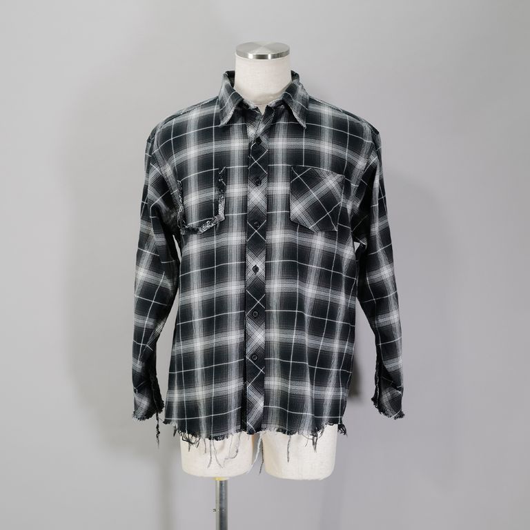 Rafu - 【Rafu】 Antiqued shirt Black | River