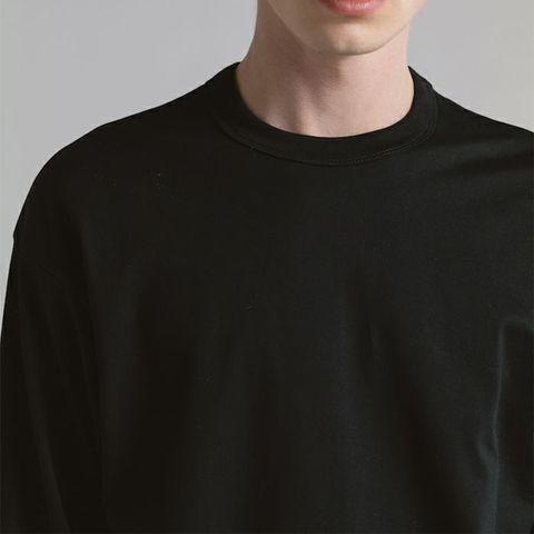 コットンジャージーロンT[BLACK]