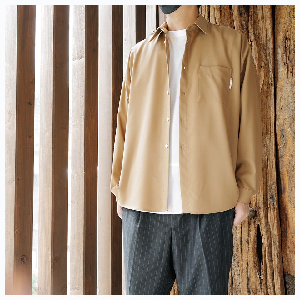 MARNI マルニ 21SS tropical wool shirt トロピカルウール長袖シャツ CUMU014A0 S45027 グレー