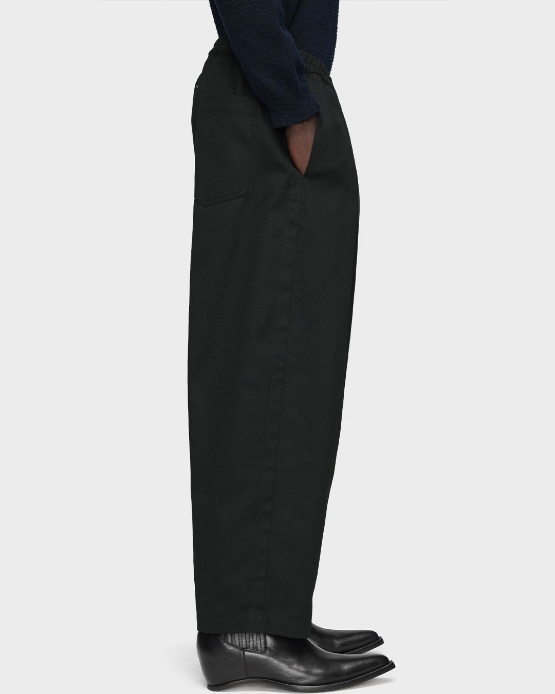 ドロップライズ コットントラウザーズ [BLACK]