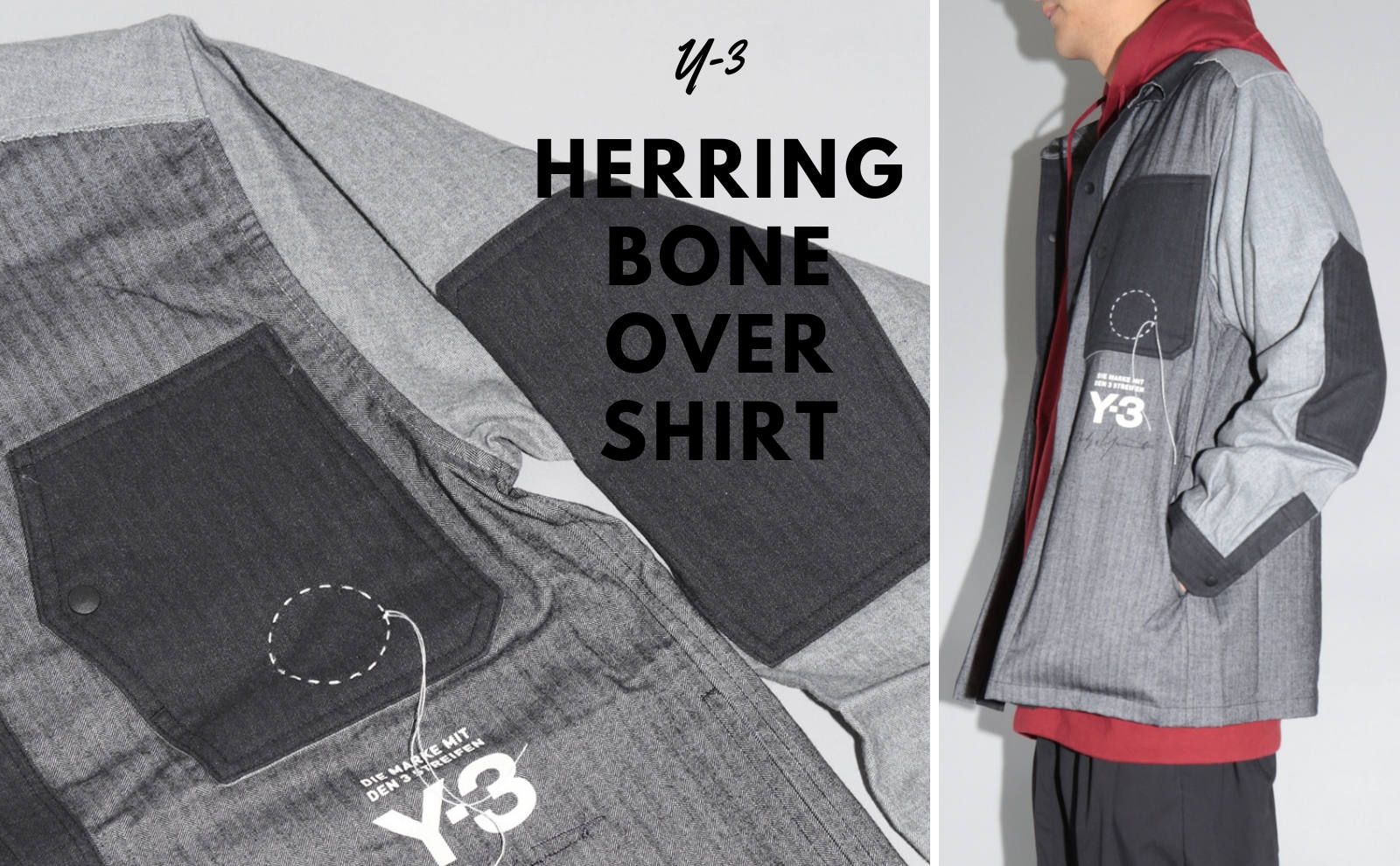 Y-3 Herringbone Overshirt -ヘリンボーン オーバーサイズシャツ