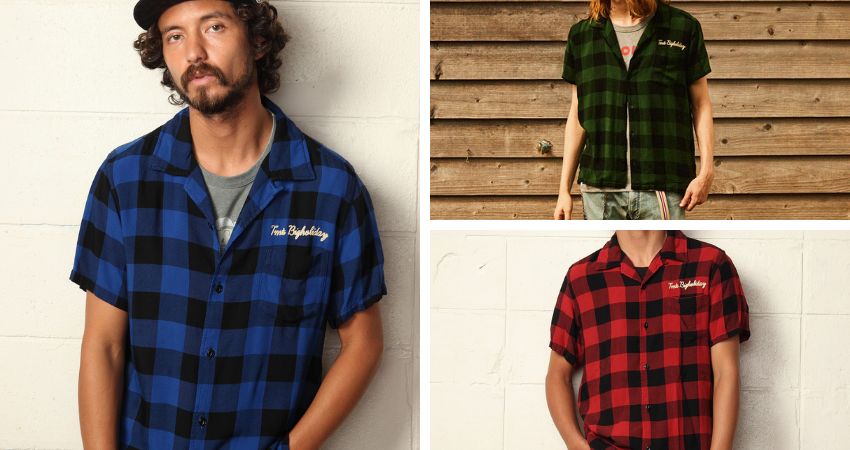 TMT   ORIGINAL RAYON BUFFALO CHECK S/SL SHIRTS