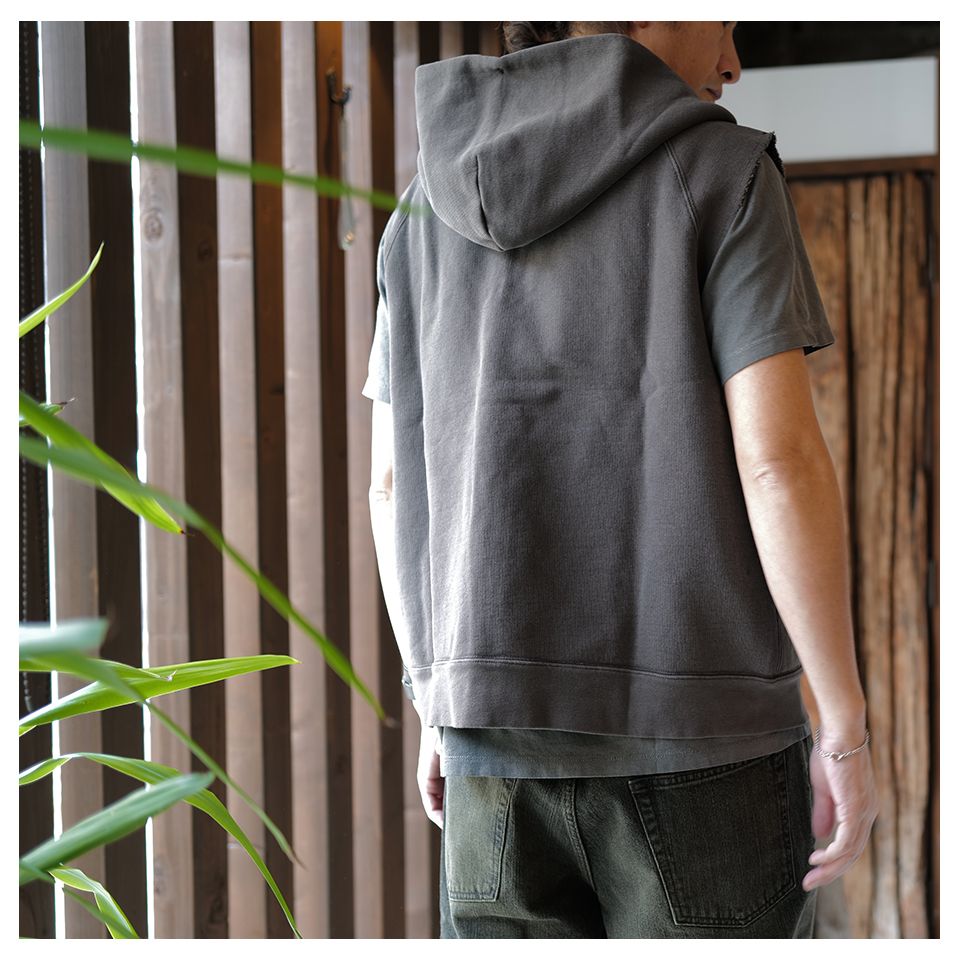 OUR LEGACY - MOTOR HOOD VEST French Sun Fade Hefty Fleece