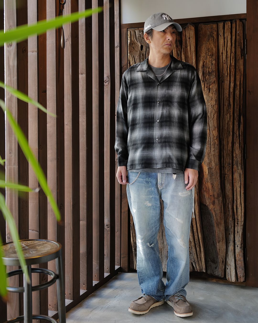 MINEDENIM -T.Rayon Ombre Open Collar Shirt BLT-