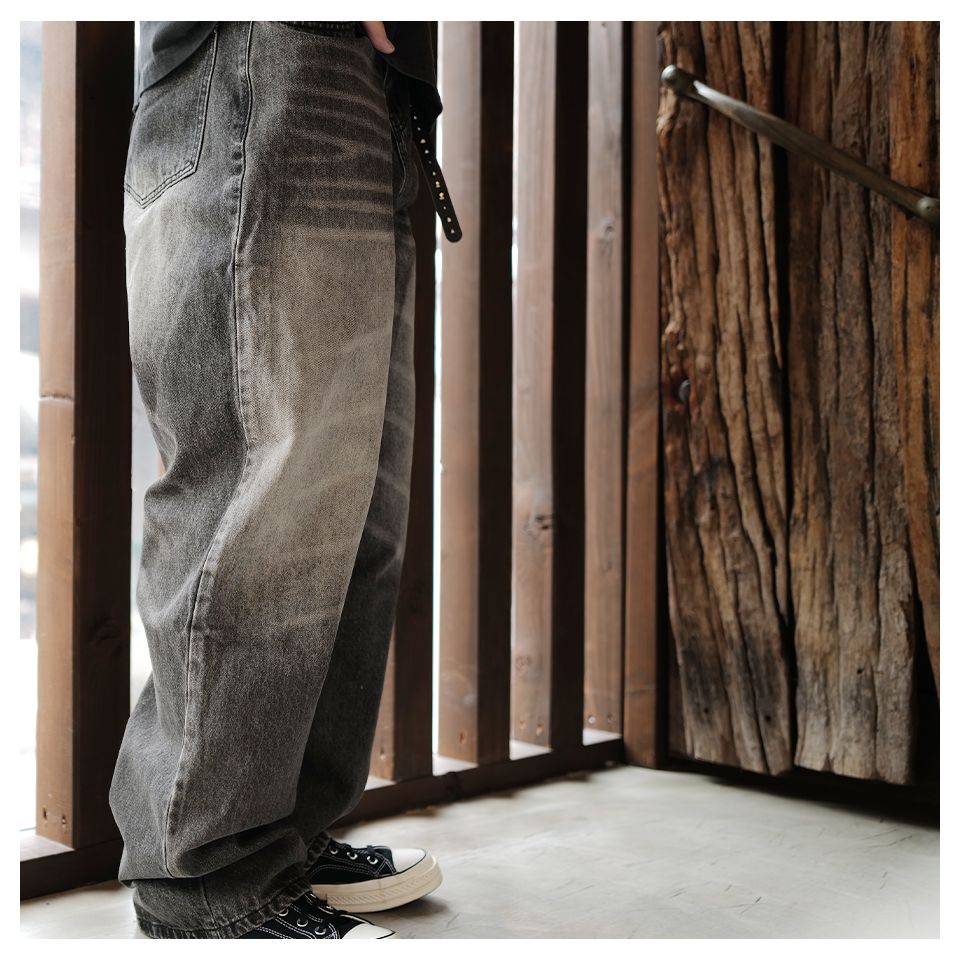 Basketcase - LAX BAGGY DENIM, whisker wash | River Basketcase - LAX BAGGY DENIM, whisker wash | River