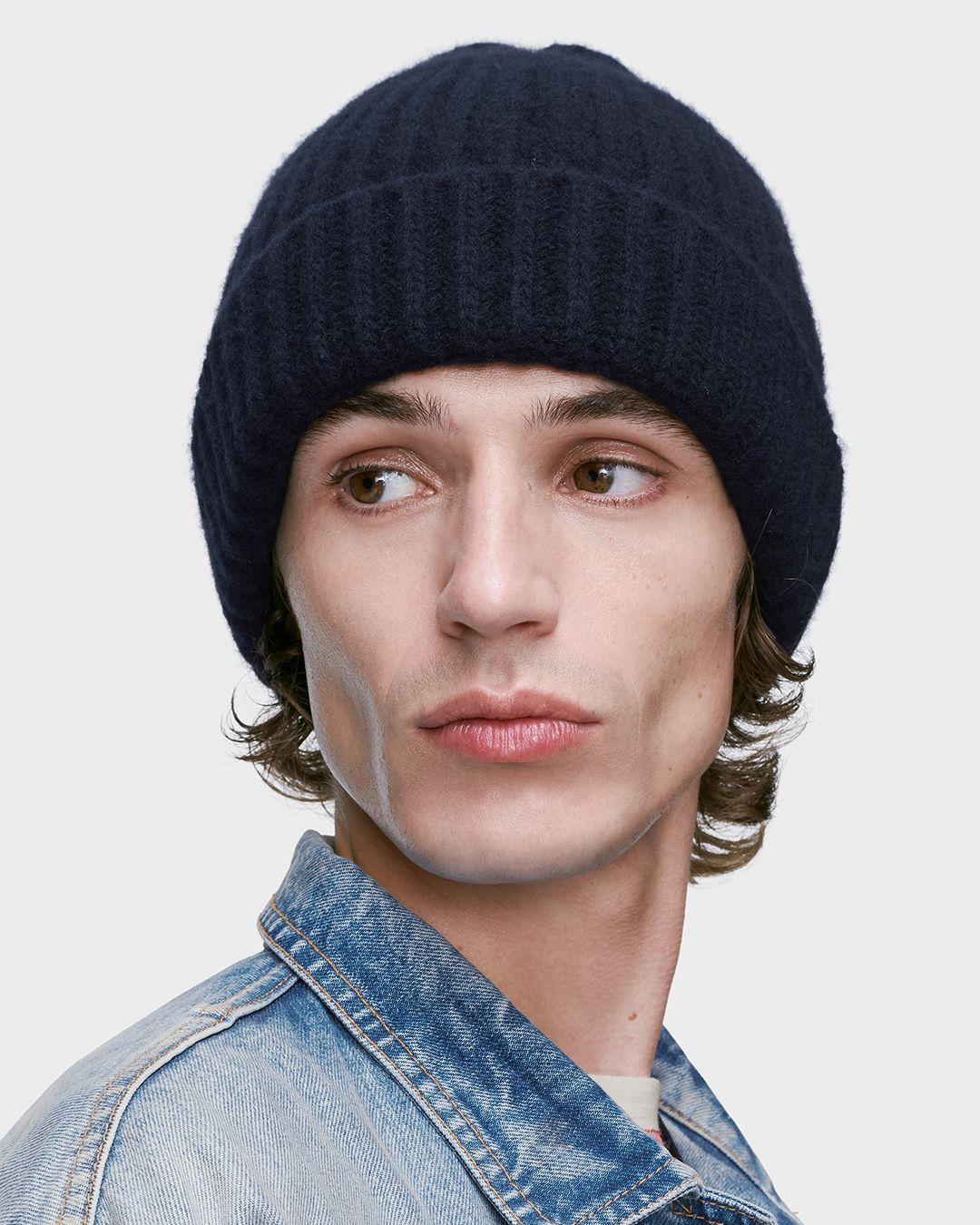 バージンウール リブビーニー