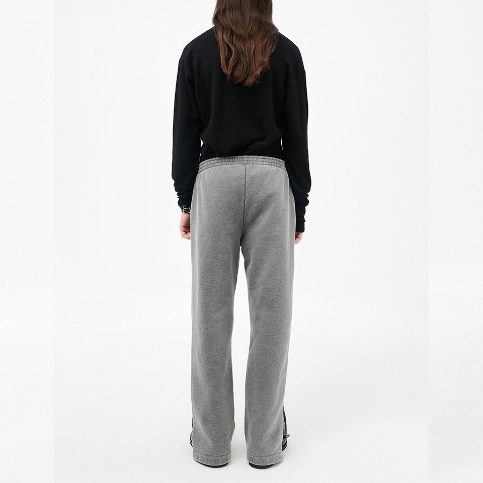 TRACK PANTS   Worn Black Hefty Fleece