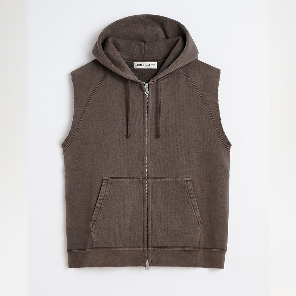 【OUR LEGACY】モーターフードベスト ヘフティフリース フーディ OUR LEGACY - MOTOR HOOD VEST French Sun Fade Hefty Fleece
