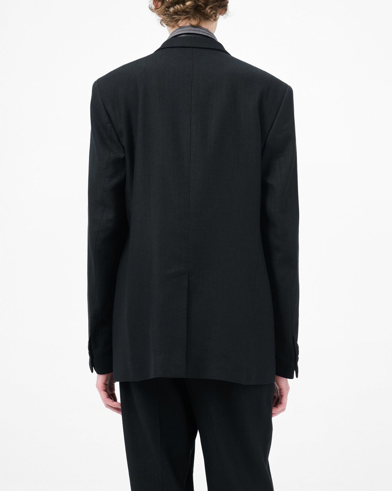 CEREMONY BLAZER   Coal Black Link Stripe Weave