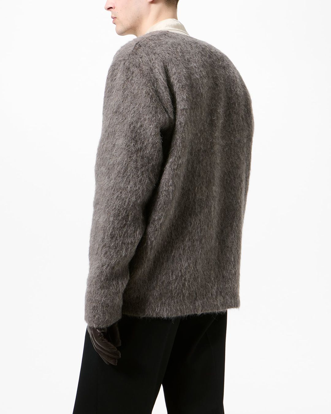 CARDIGAN Mole Grey Hairy Wool