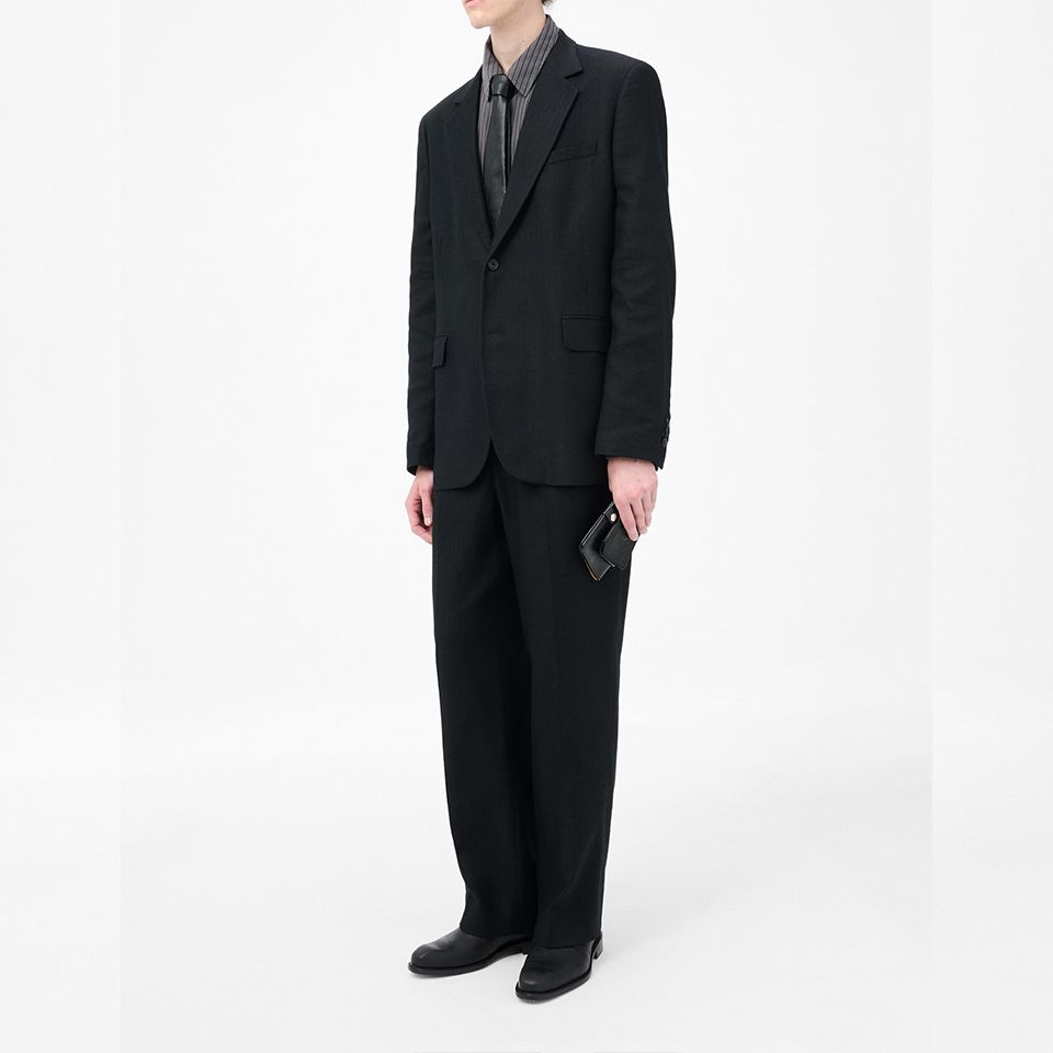 CEREMONY BLAZER   Coal Black Link Stripe Weave