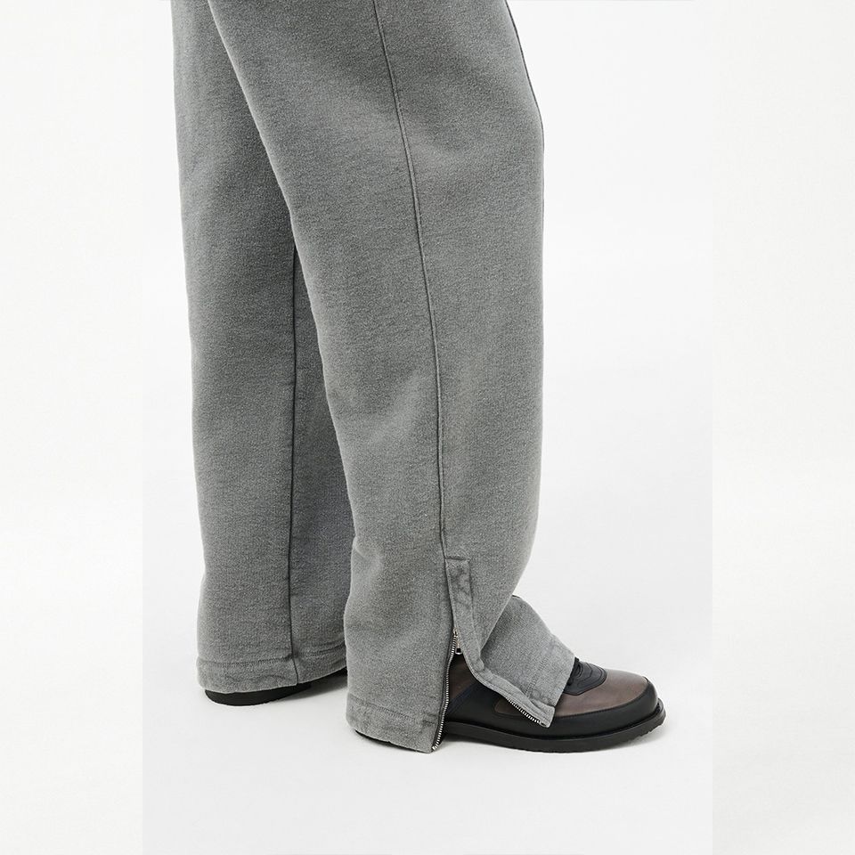 TRACK PANTS   Worn Black Hefty Fleece