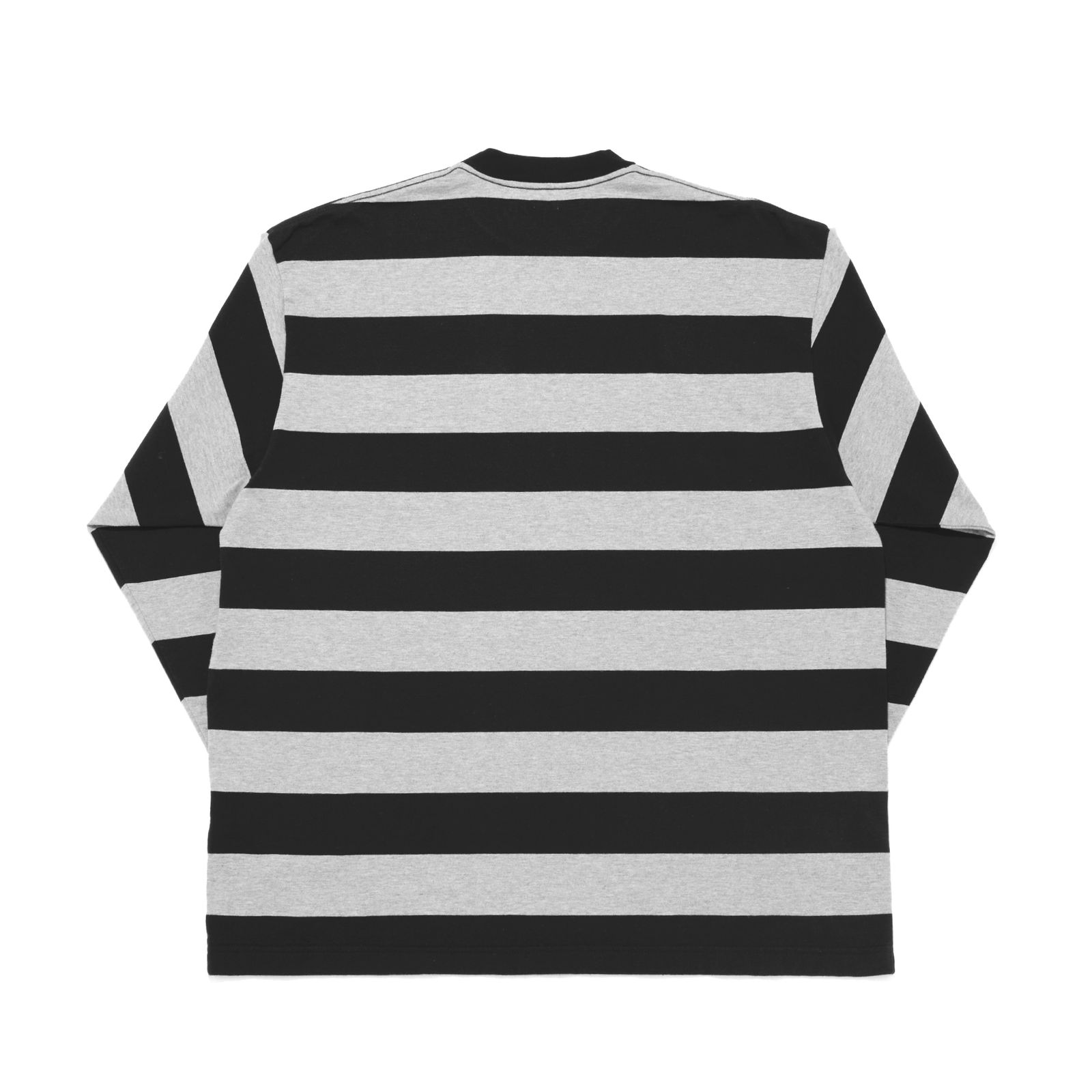 BORDER LONG SLEEVE T-SHIRT  BLACK x GRAY