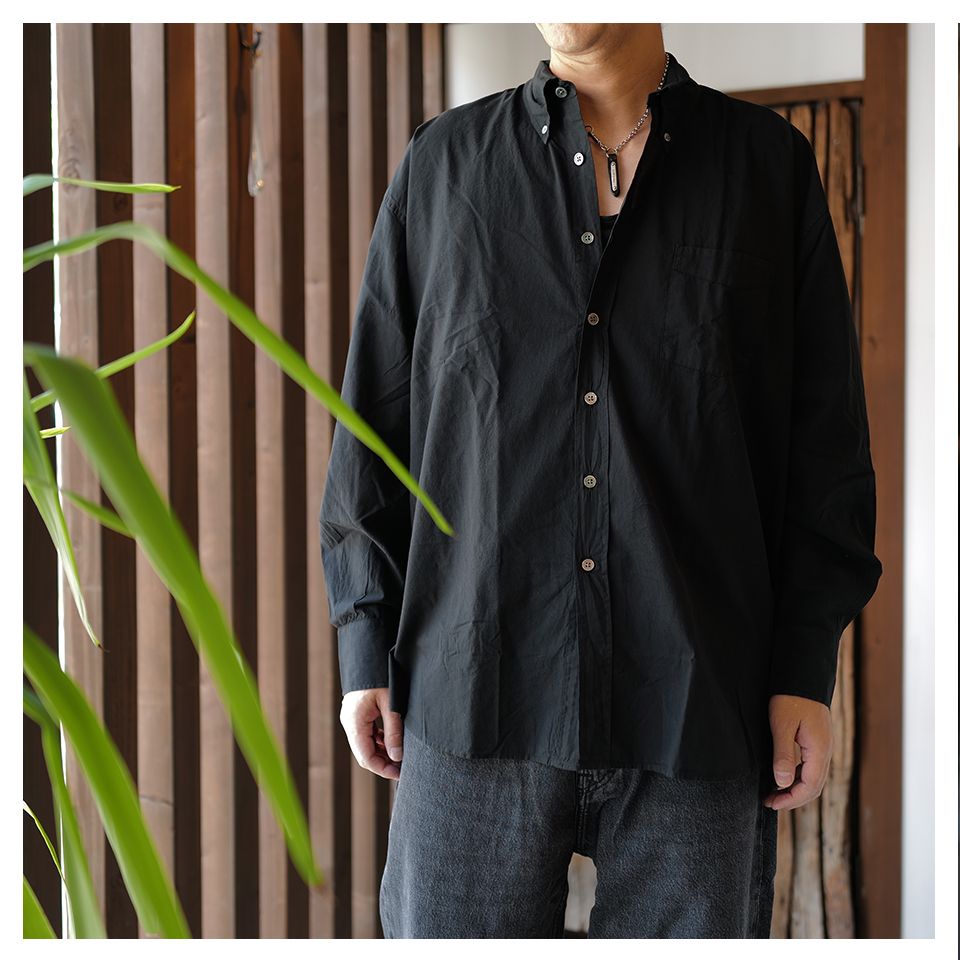 our legacy ブロードバンドシャツ OUR LEGACY - BORROWED BD SHIRT Black Voile | River