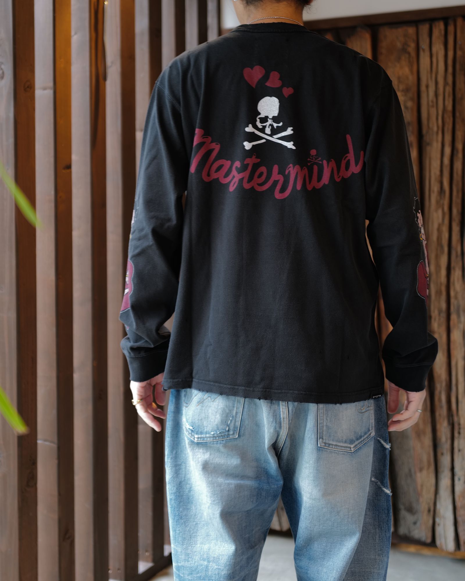 【MASTERMIND WORLD】 xBETTY BOOP L/S TEE ( DAMEGED ) MULTI COLOR <REGULAR FIT>
