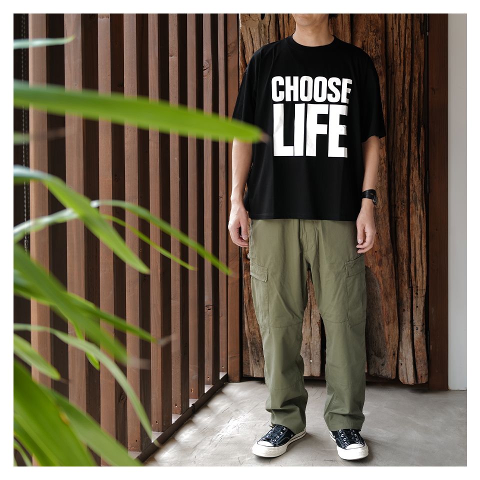 ORGANIC SLOGAN BIG TEE  Black
