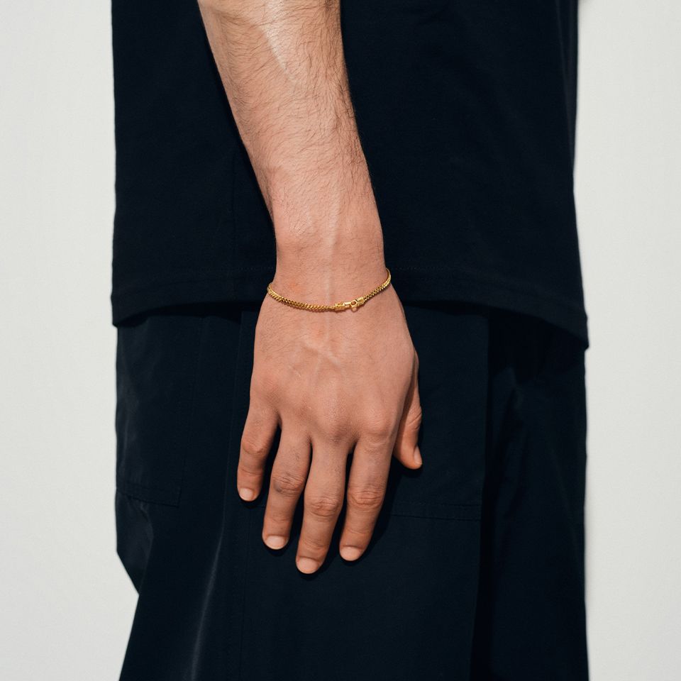 TOMWOOD - Curb Bracelet M Gold 7Inch / カーブ ブレスレット(17.8cm ...