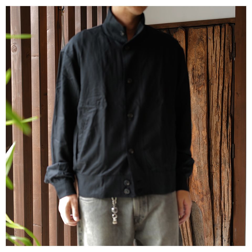 MOCK BOMBER   Draping Black Lyocell