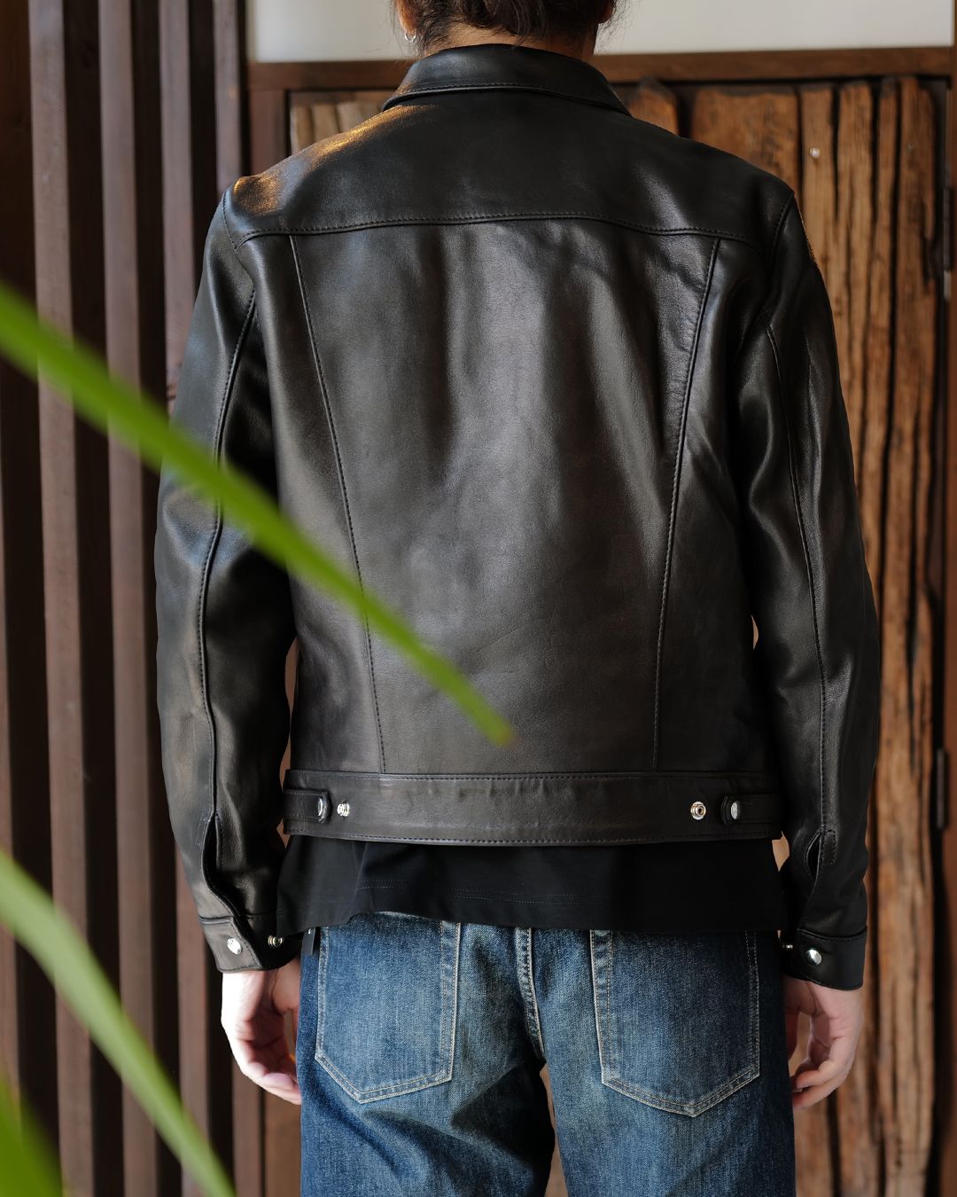 Western Jacket -ウェスタン ジャケット- 【Tight-Fit】   (シープレザー / 裏地:ブラックニット ) Black