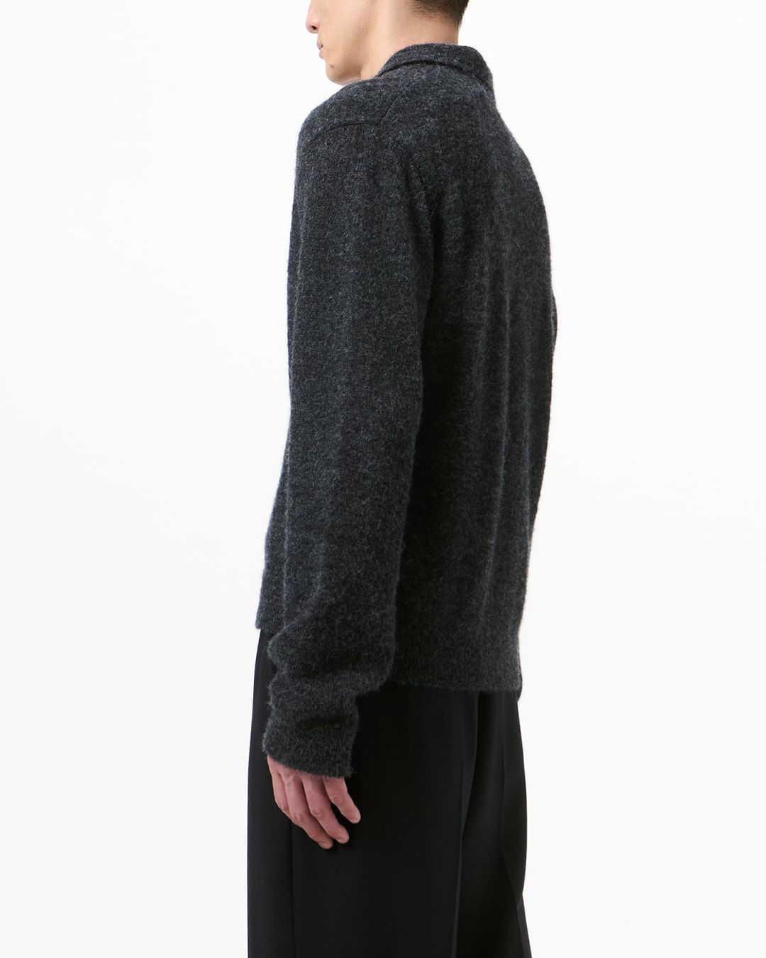EVENING POLO  Charcoal Melange Fuzzy Alpaca