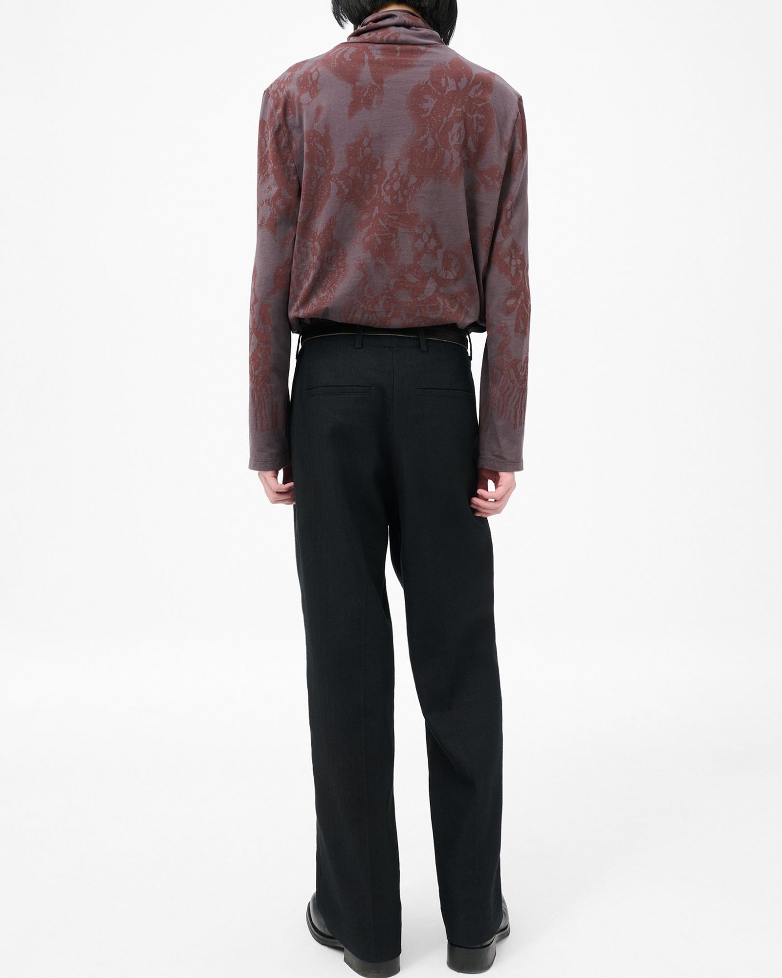 BORROWED CHINO   Coal Black Link Stripe Weave