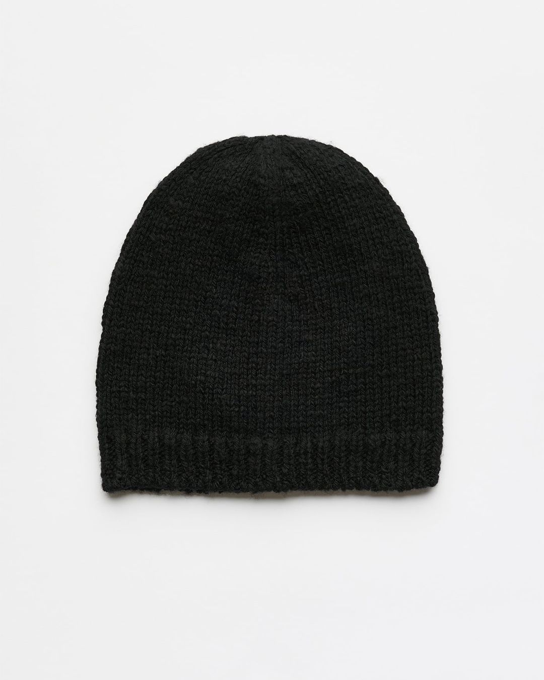 CLASSIC BEANIE  Slub Twisted Black Wool
