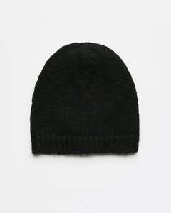 CLASSIC BEANIE  Slub Twisted Black Wool