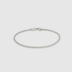 Curb Bracelet M 7Inch (18cm) / カーブ ブレスレット / 925スターリングシルバー / ホワイトロジウムメッキ (ユニセックス)