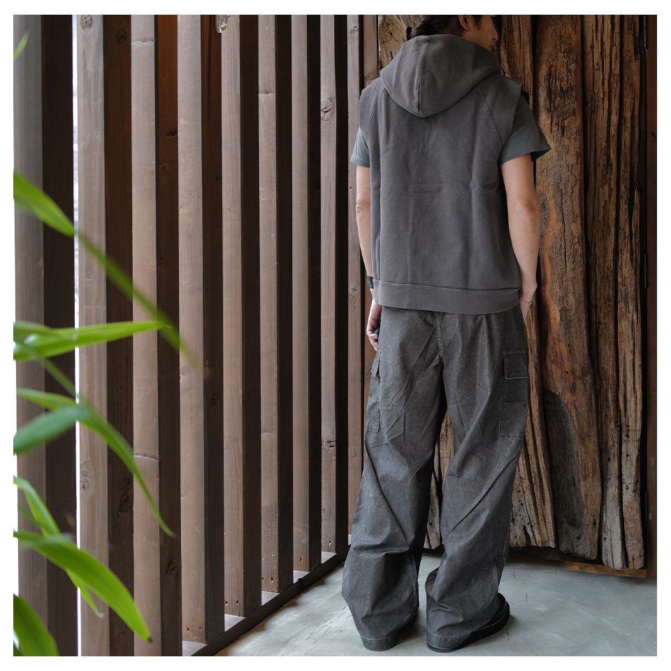OUR LEGACY - MOTOR HOOD VEST French Sun Fade Hefty Fleece