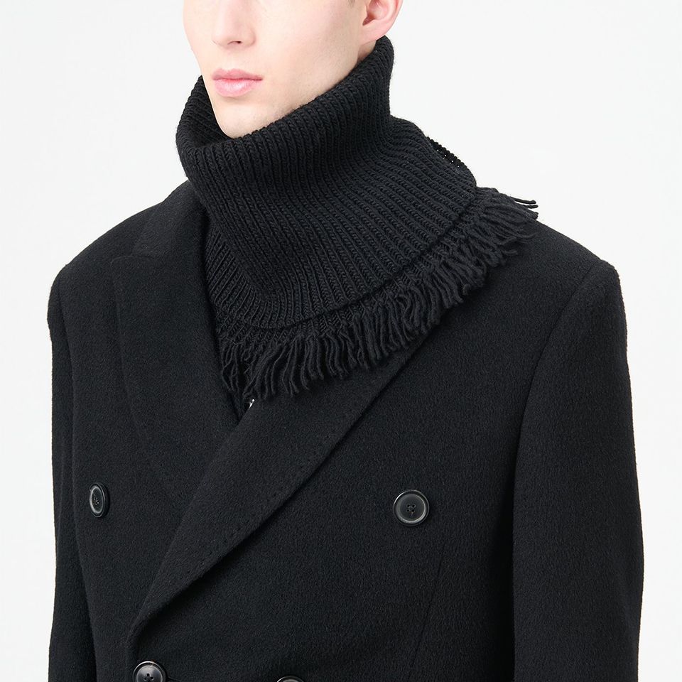 FUNNEL SNOOD   Black Fisherman Wool