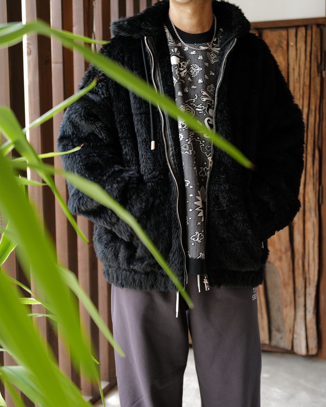 【mastermindJAPAN】 POLAR BEAR ZIP-UP HOODIE BLACK