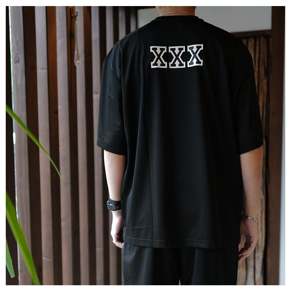 GX-S25-CS-06   MESH SHORT SLEEVE SHIRT   BLACK