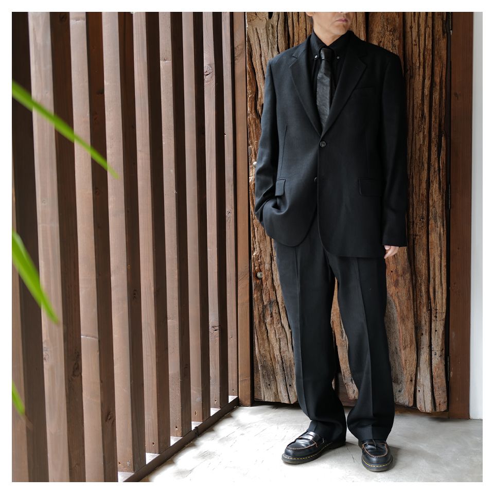 BORROWED CHINO   Coal Black Link Stripe Weave