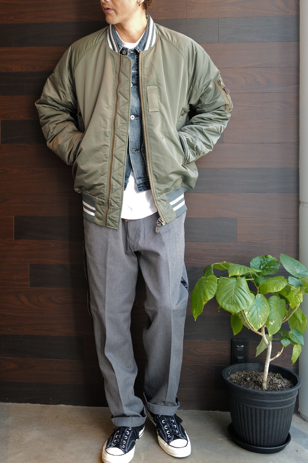 SEQUEL - 【Last1 L】SQ-21AW-JK-01 MA-1 OLIVE DRAB | Riverジャケット/アウター