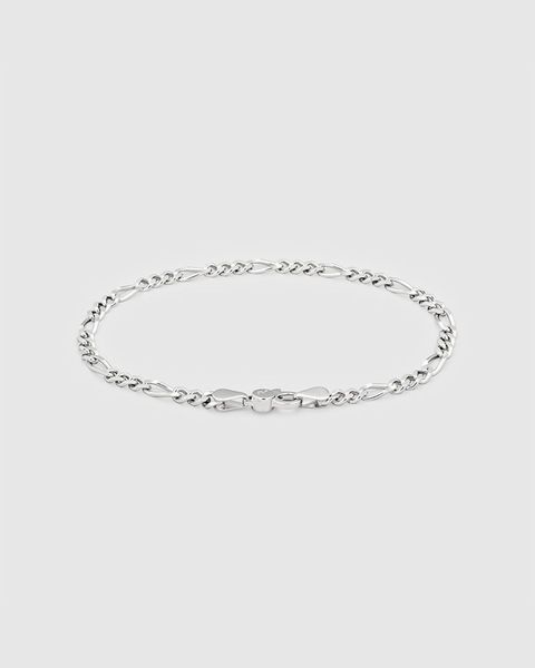 Bo Bracelet Medium 7Inch(18cm) / ボーチェーン ミディアム ブレスレット / 925スターリングシルバー / ホワイトロジウムメッキ (ユニセックス)