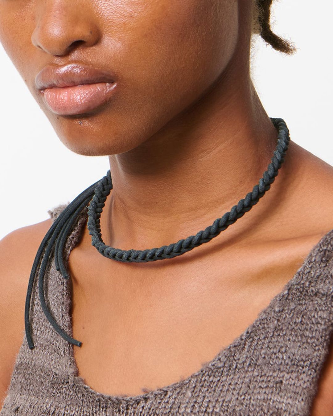 BRAIDED LADON  Black Leather