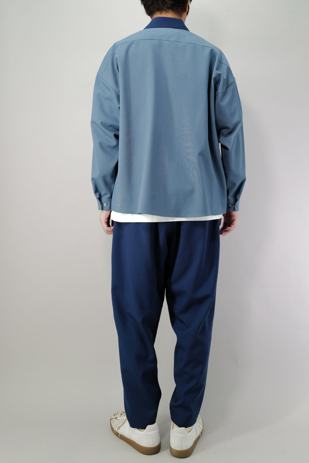 TROPICAL WOOL SHIRT  Blue