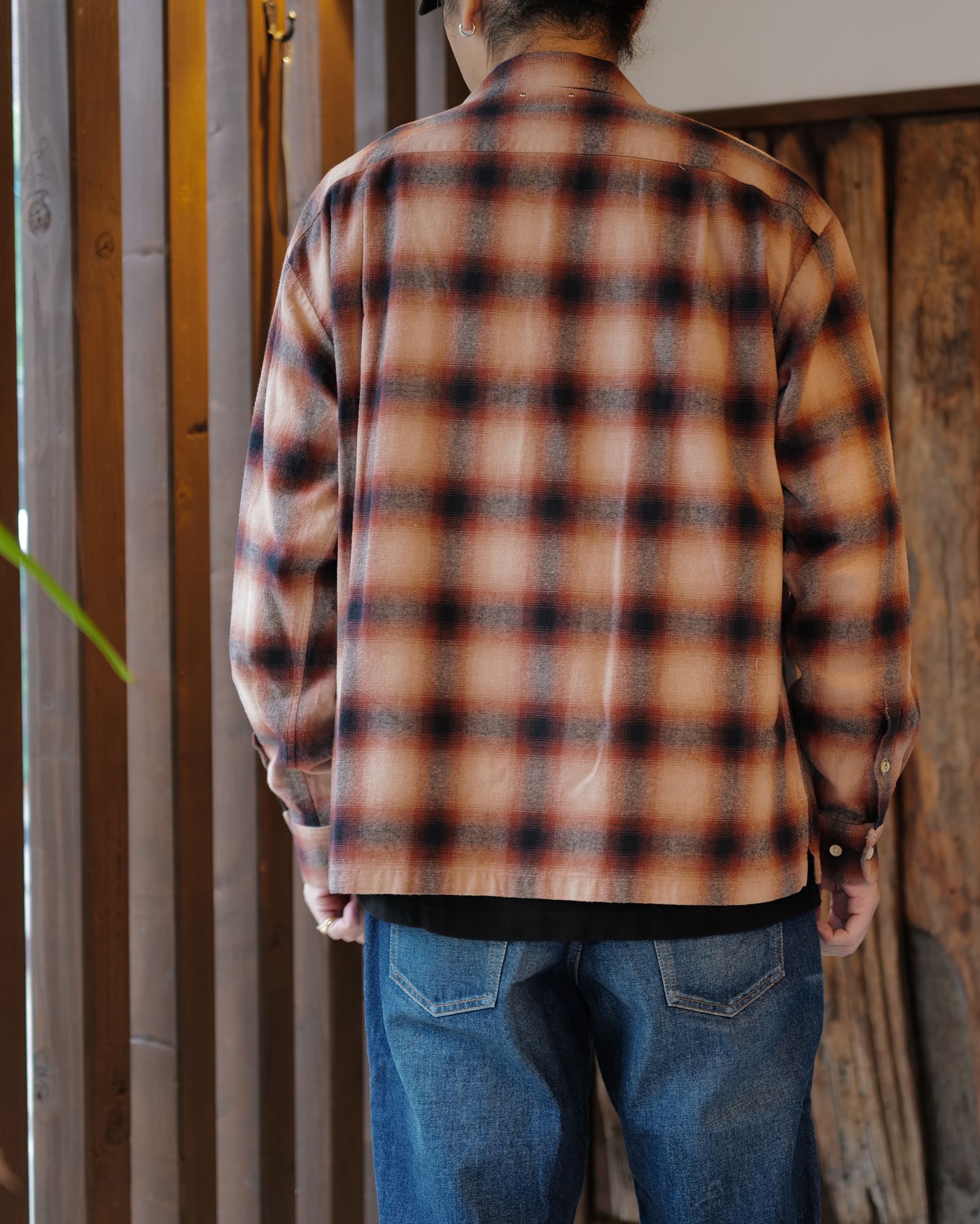 C.Flannel Ombre Open Collar SH  RPT