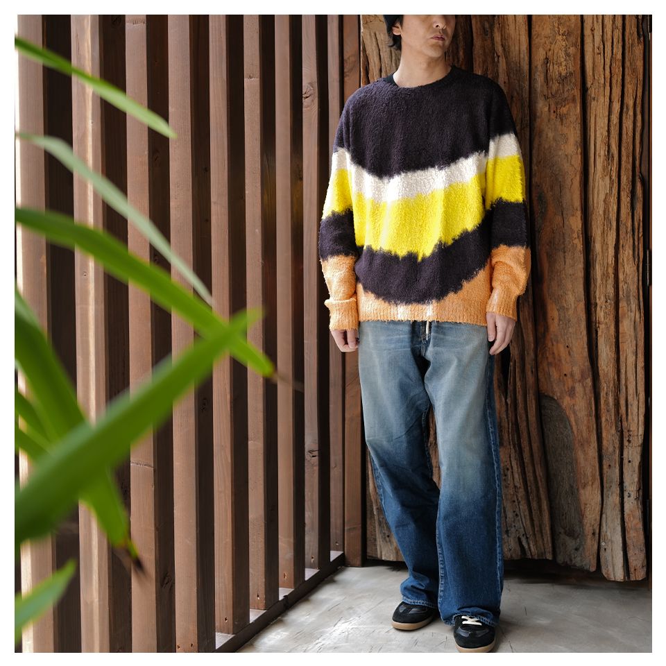 MINEDENIM - Shaggy Cotton Knit Bleeding Pullover | River