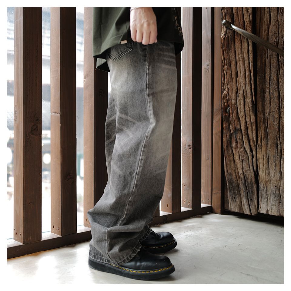 Basketcase - LAX BAGGY DENIM, whisker wash | River Basketcase - LAX BAGGY DENIM, whisker wash | River