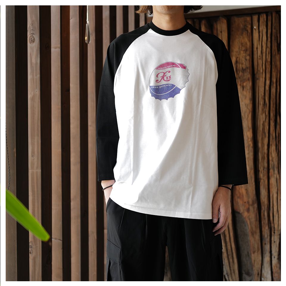 GOD SELECTION XXX - GX-A25-RT-01 RAGLAN SLEEVE T-SHIRT WHITE